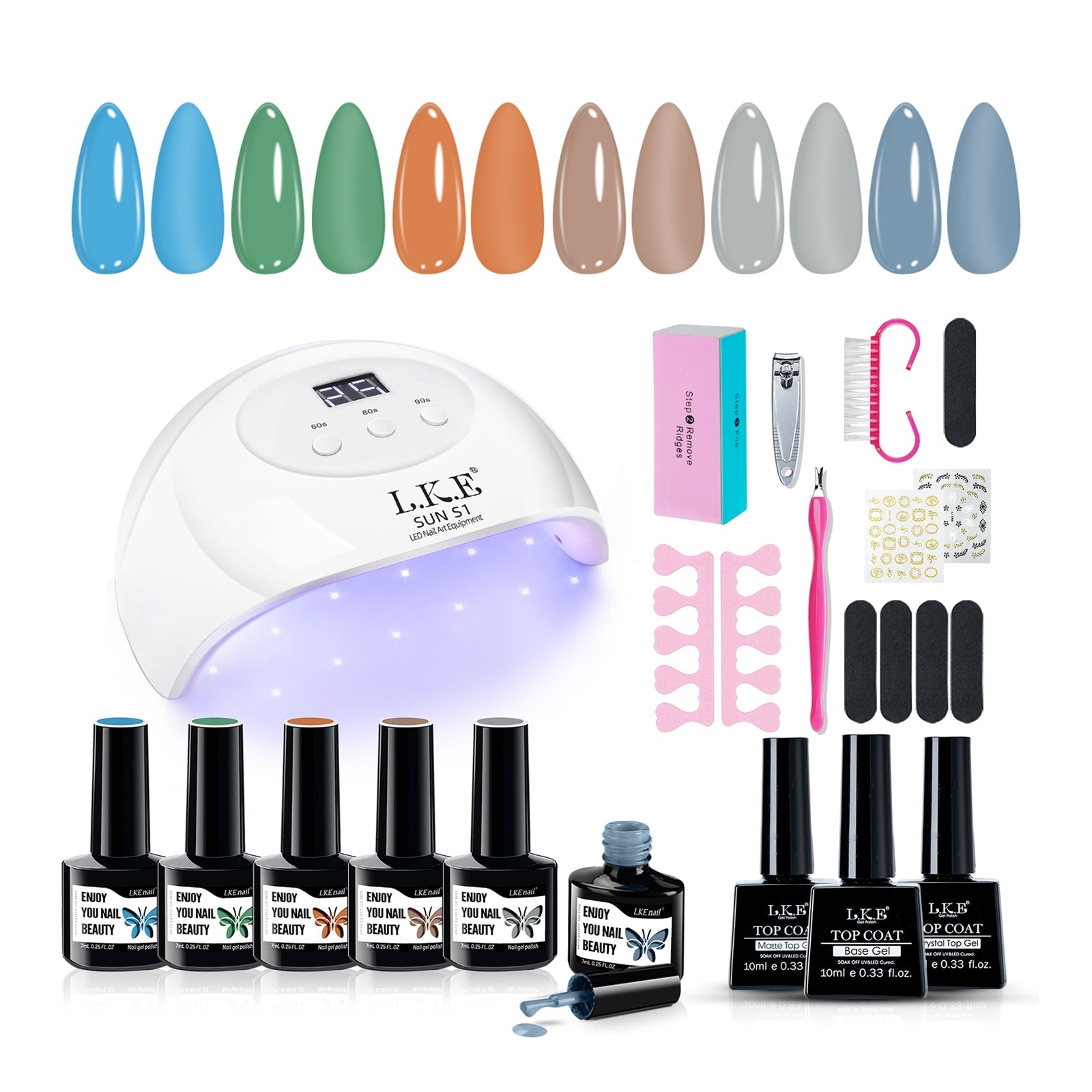 LKEnail Aurora Spectrum - 6 Color Nail Gel Kit - LKEnail