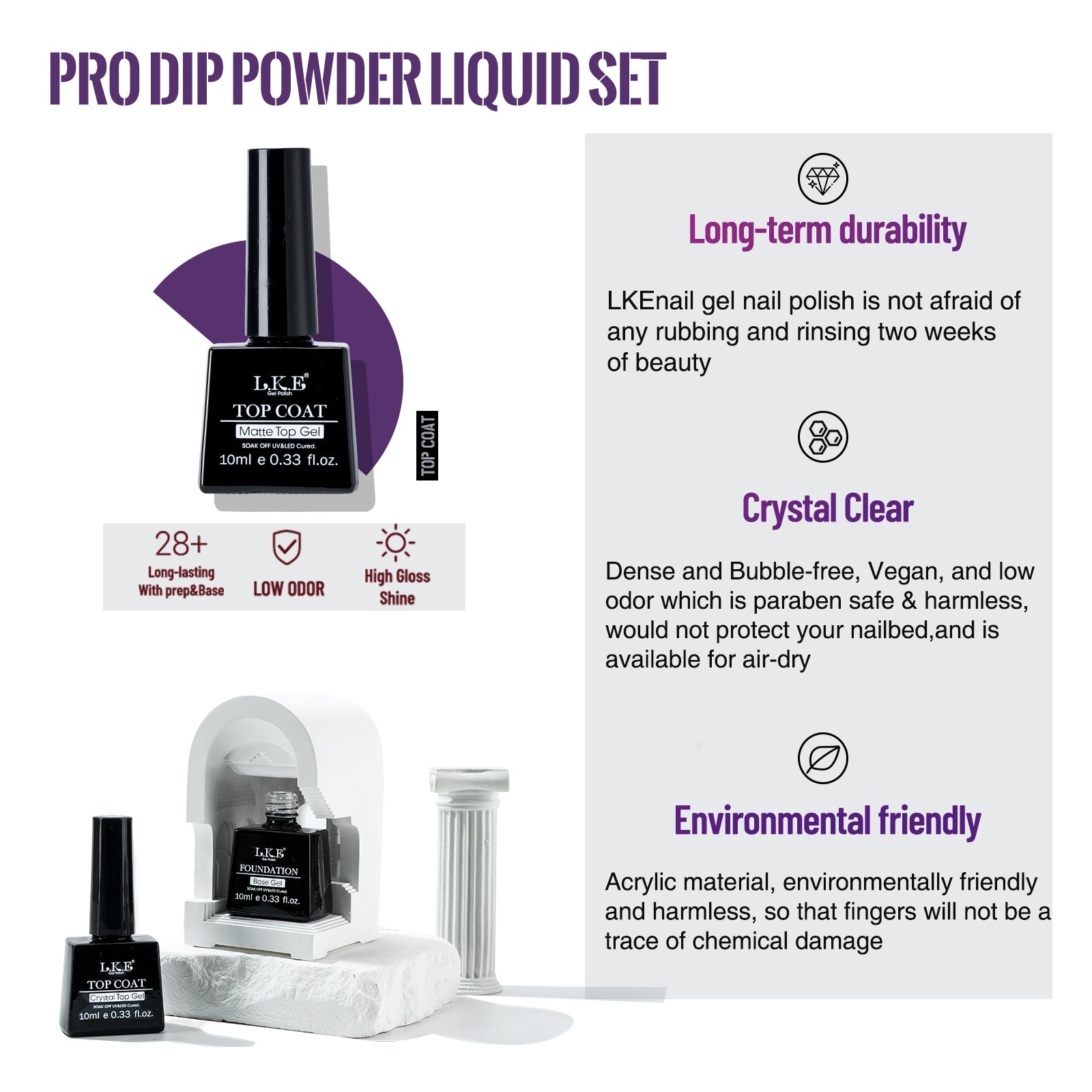 LKEnail Peachberry Twilight - 6 Color Nail Gel Kit - LKEnail