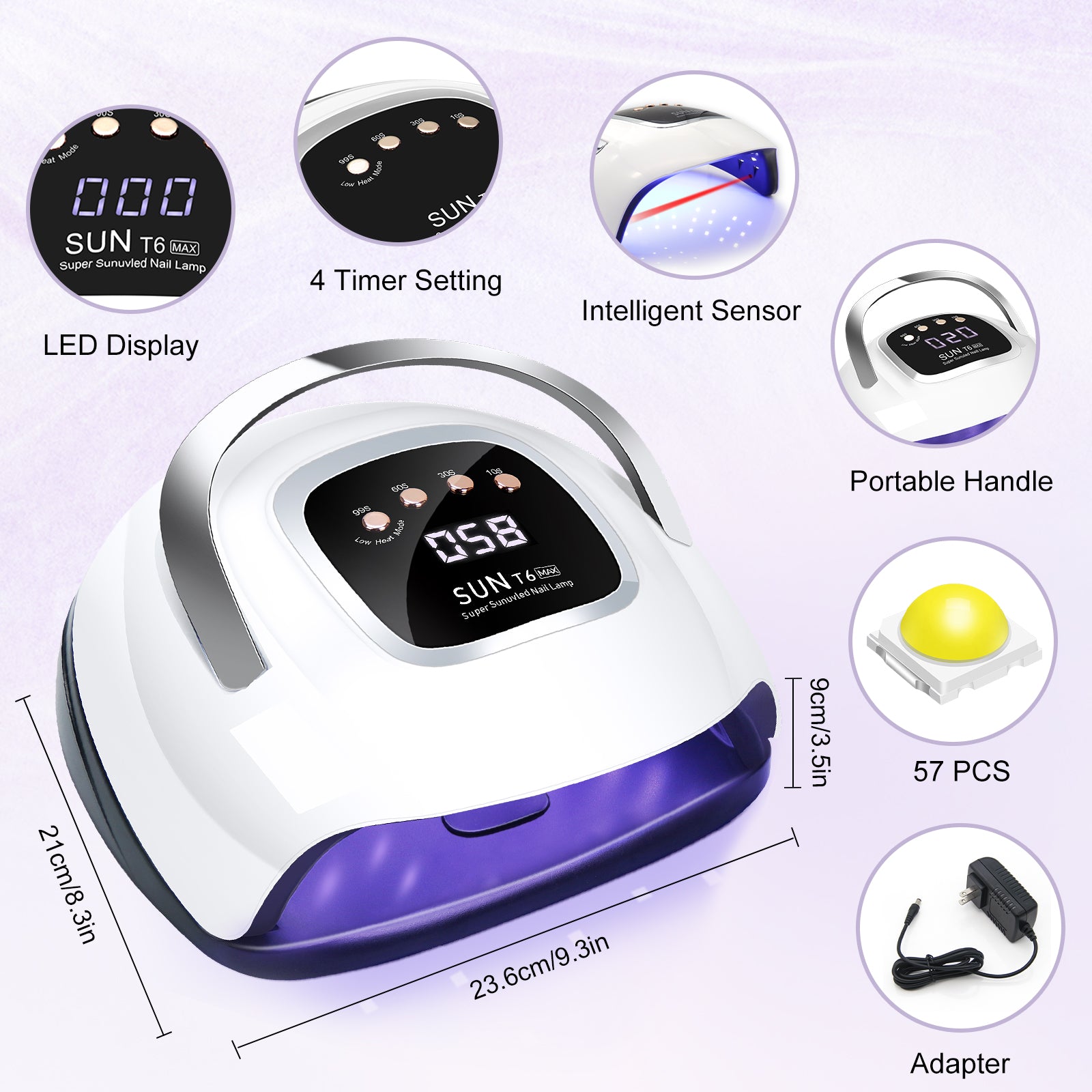 LKEnail SUN T6 MAX UV Nail Lamp Nail Dryer