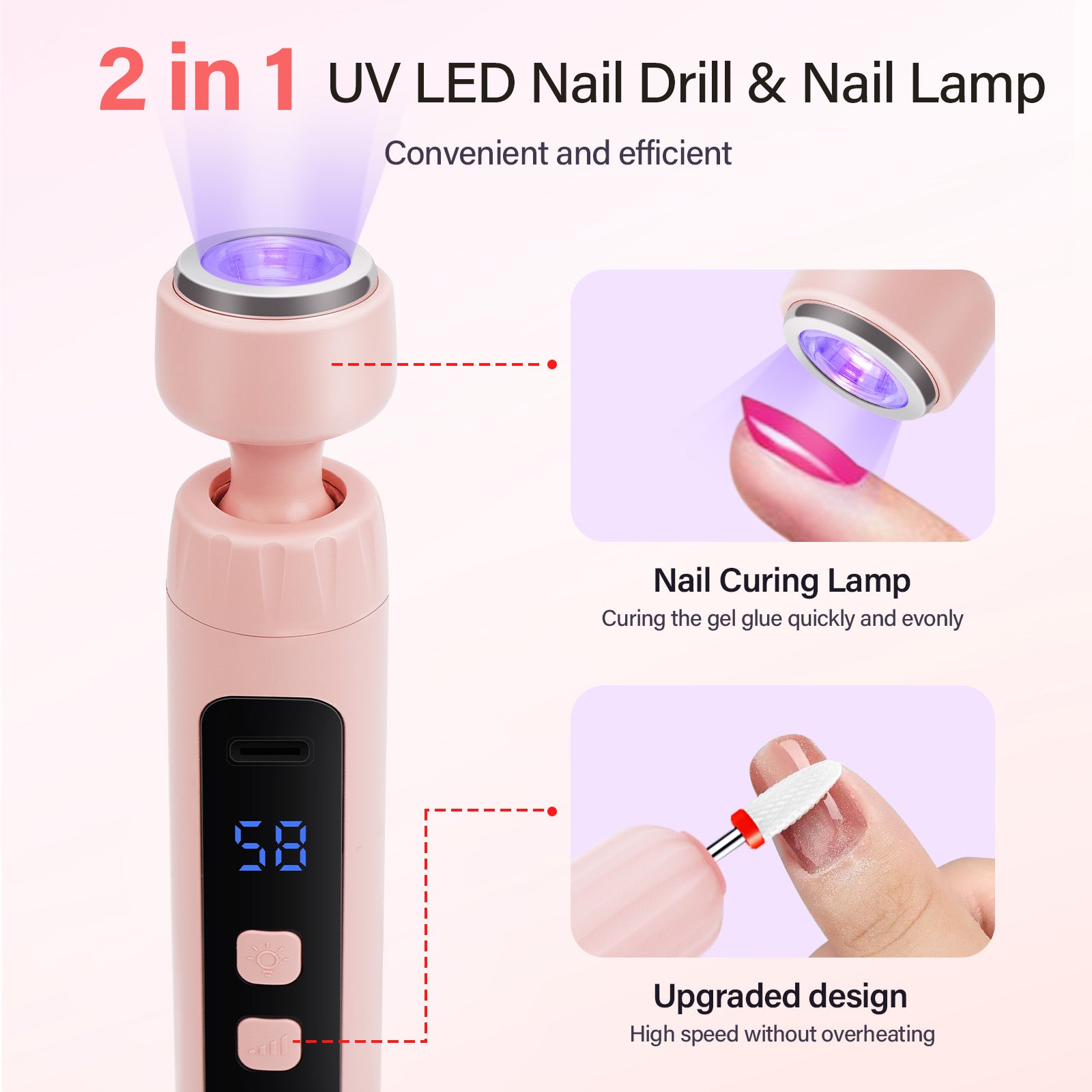 LKEnail UV LED Cordless Nail Drill Pen