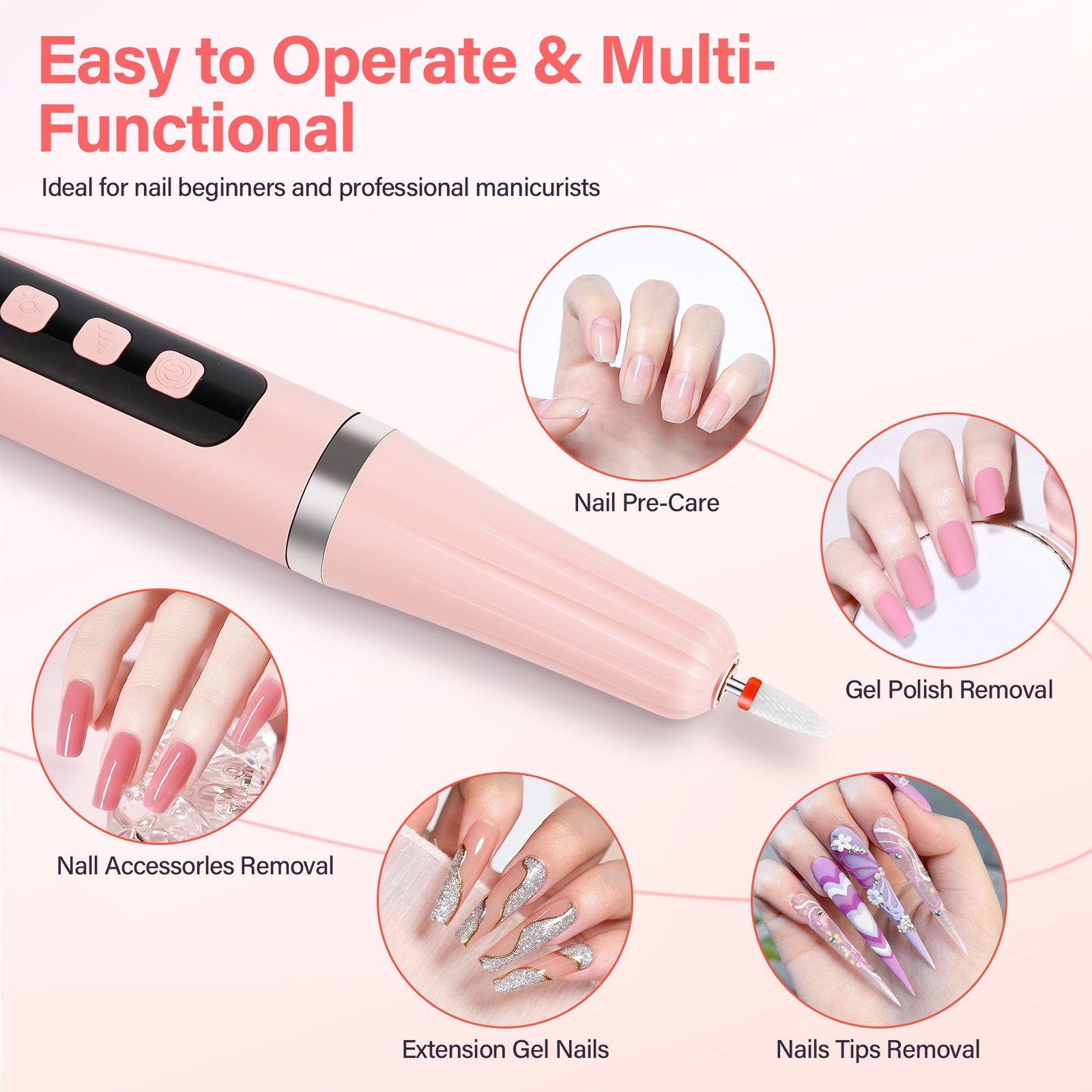 LKEnail UV LED Cordless Nail Drill Pen